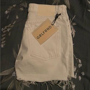 GRLFRND White Denim Shorts - Brand New